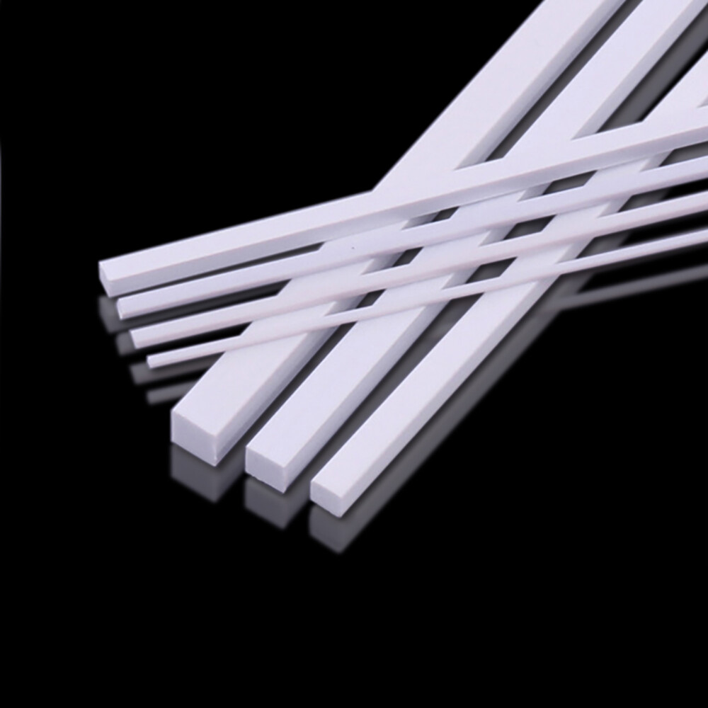 White Solid Square Rod Bar ABS Styrene Plastic Modeller 1-10mm Width Long 250mm