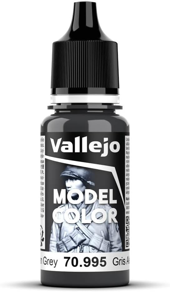Smooth Application German Grey Model Paint, 17ml Bottle with Brush Included