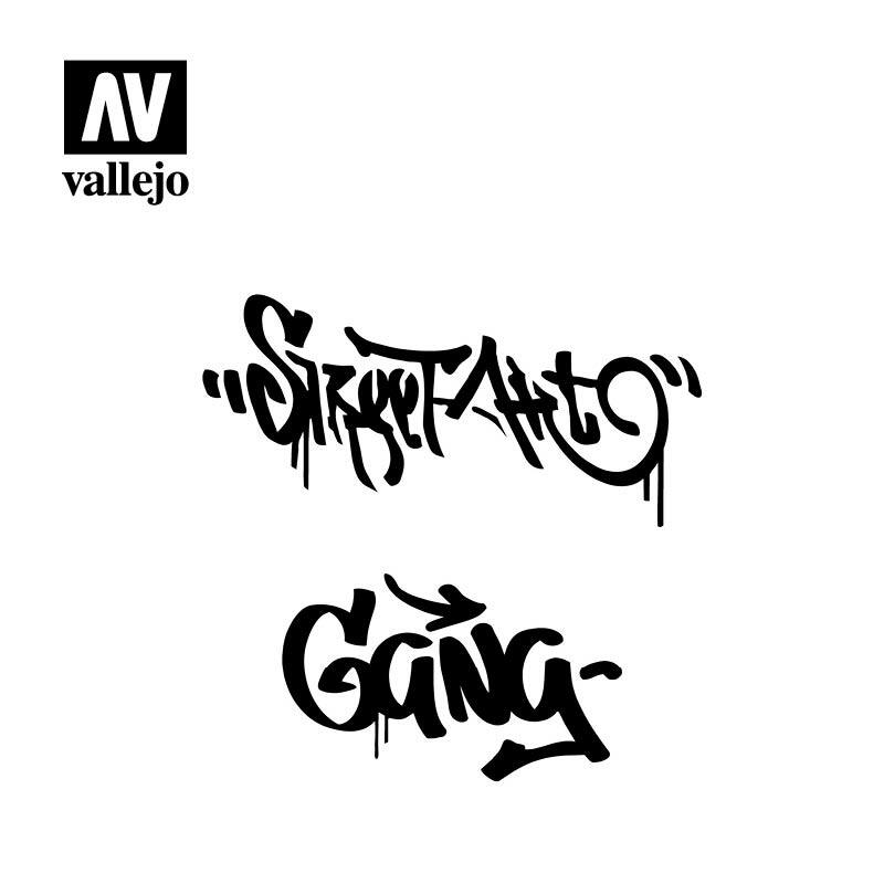 Vallejo Hobby Stencils Street Art 2 Free Style Graffities Lettering & Signs 1/35