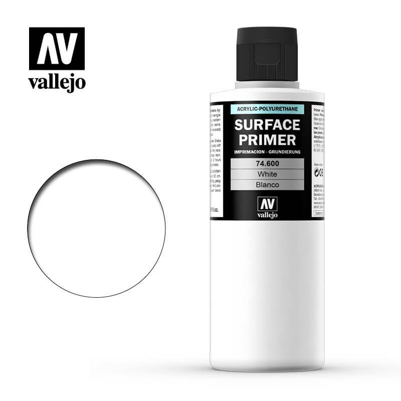Vallejo Surface Primer White 200ml Bottle 74.6