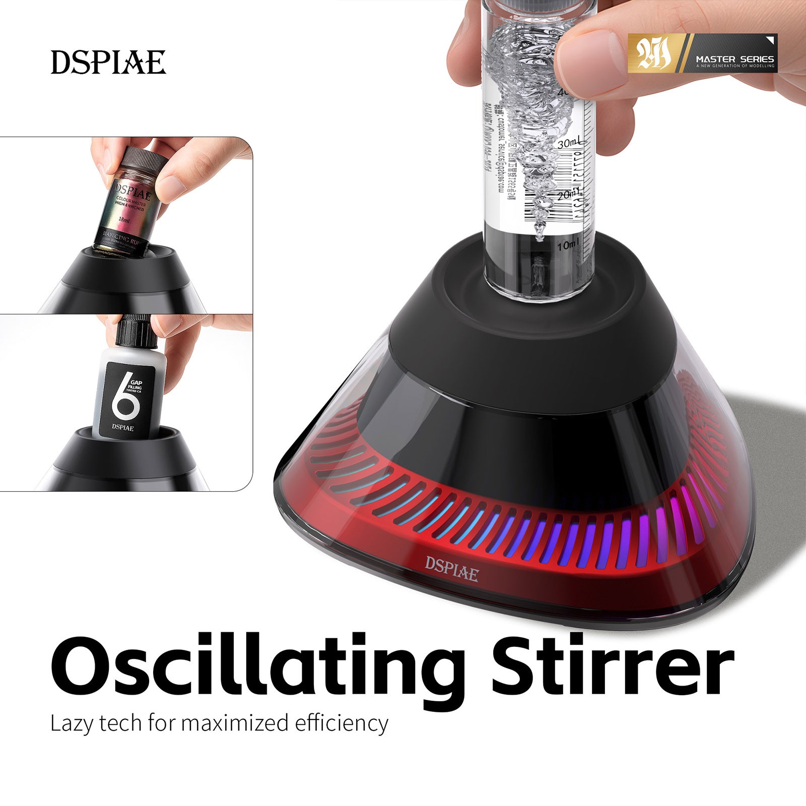 DSPIAE MS-02 Oscillating Stirrer for Paint Vibrating Stirrer Assembly Hobby Tool