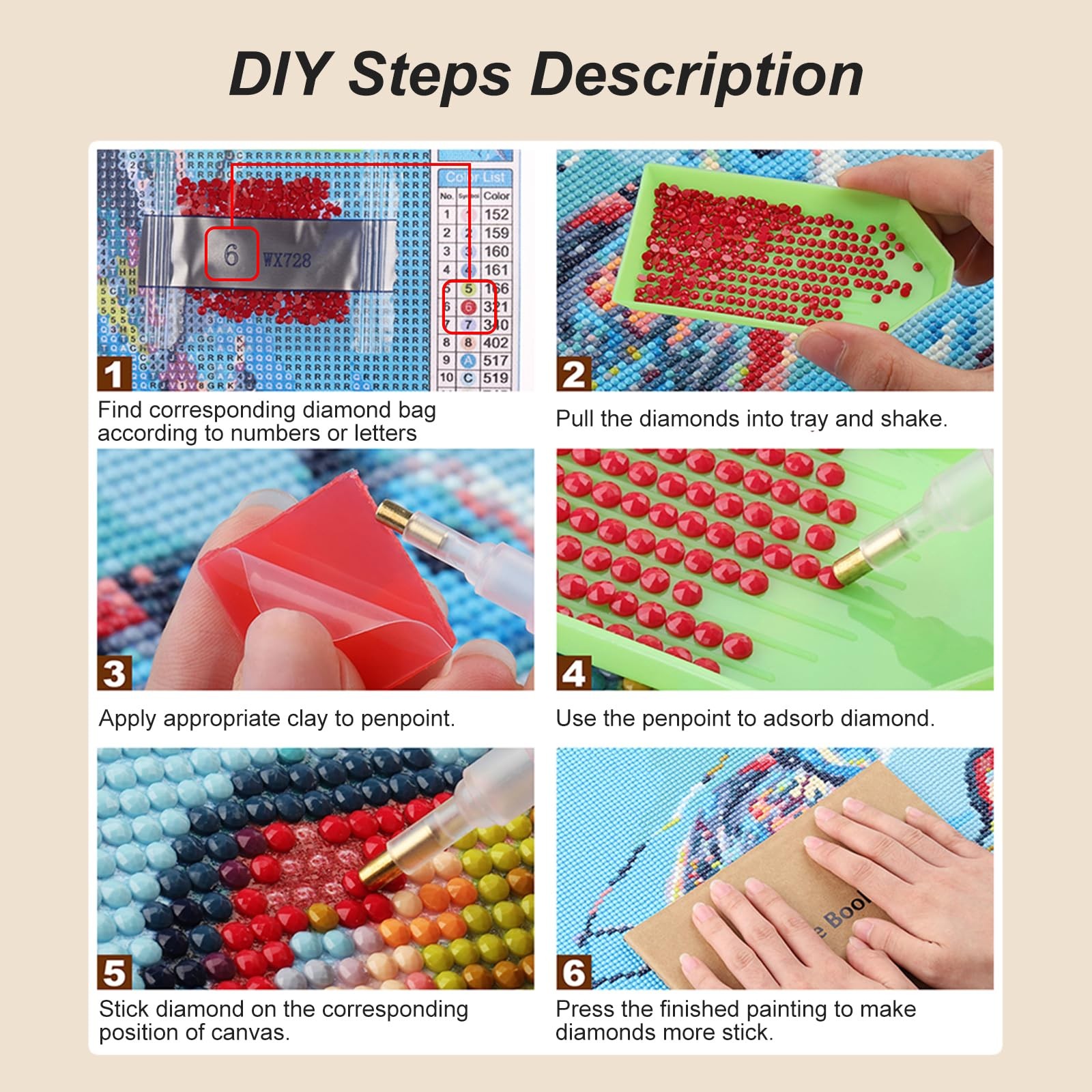 Deer Diamond Art, Diamond Painting Kit for Adults American Flag Gem Art Kit, 5D