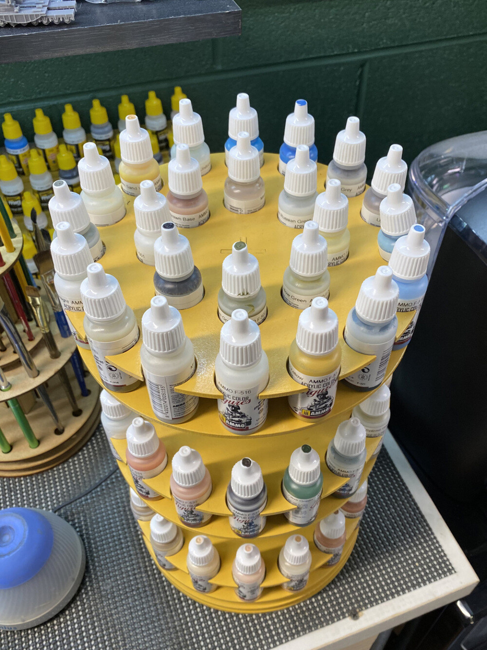 Rotating Paint Rack – For 26mm Dropper Bottles (AMMO, Vallejo, Army Painter, etc