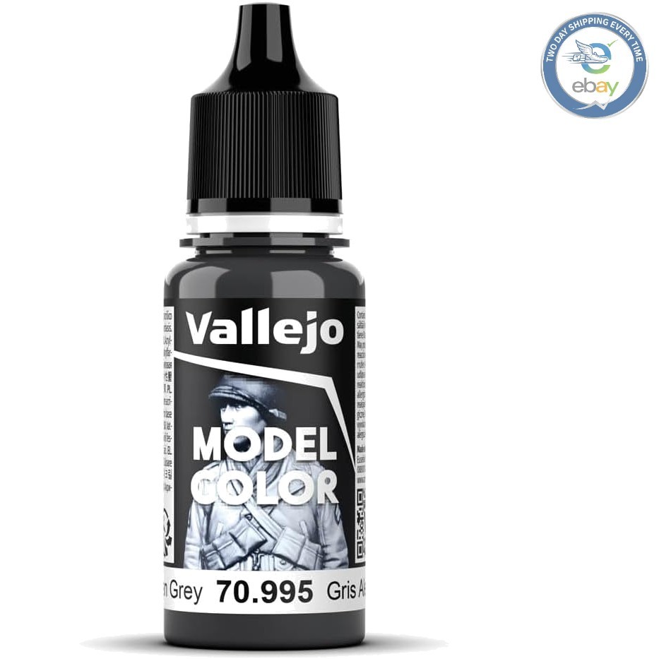 Smooth Application German Grey Model Paint, 17ml Bottle with Brush Included
