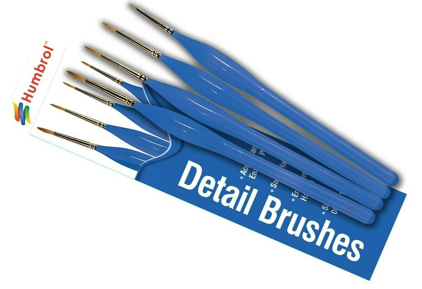 Humbrol 00, 0, 1 & 2 Acrylic & Enamel Sable Hair Detail Brush Set AG4304