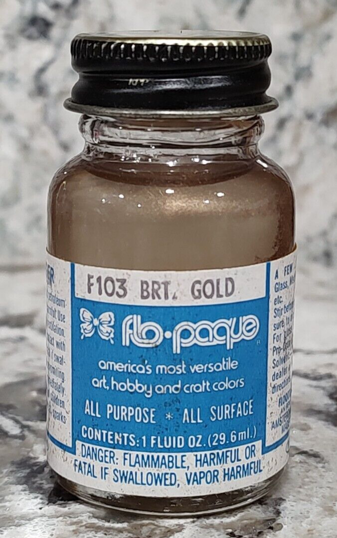 FLOQUIL FLO-PAQUE COLORS MODEL PAINT 1oz 1 OUNCE – F103 BRIGHT GOLD
