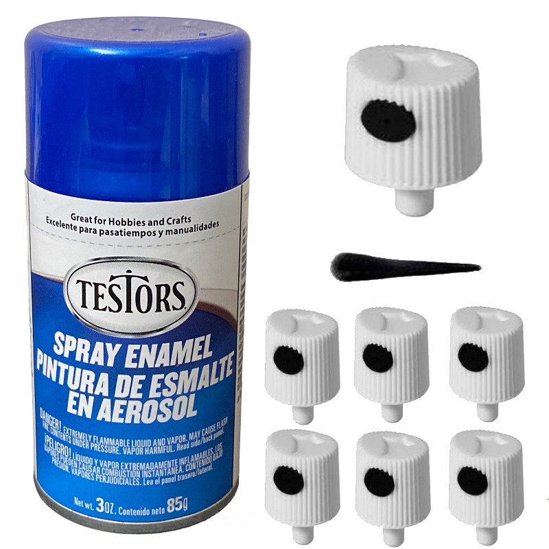 Testors Model Spray Paint Replacement Spray Caps (6) Pack – Gloss Black