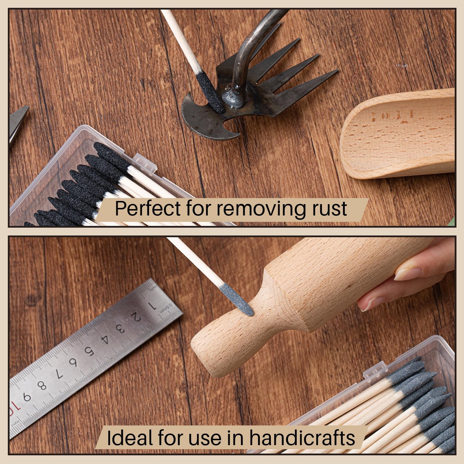 30 Pcs Sanding Sticks Double End Matchsticks Sanding Twigs Fine Detailing