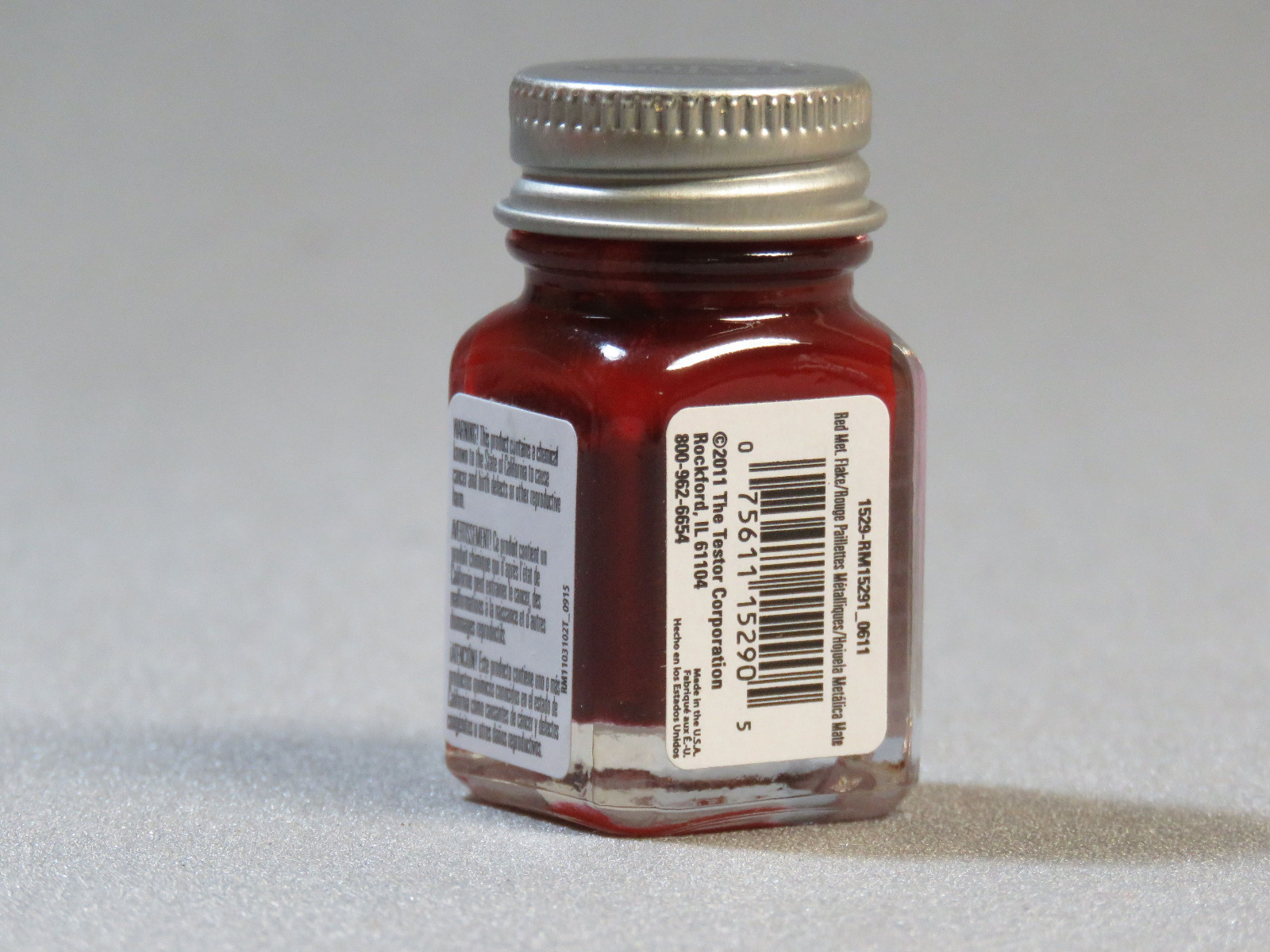 TESTORS 1529 PAINT RED METAL FLAKE ENAMEL 1/4oz plastic model car train TES1529