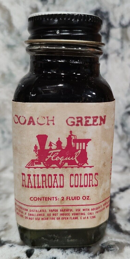 FLOQUIL RAILROAD COLORS MODEL PAINT – 2oz 2 OUNCE – COACH GREEN – FROM 1970!