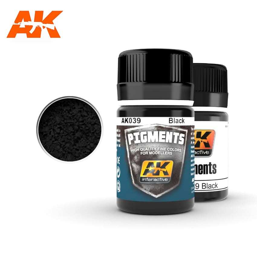 AK INTERACTIVE 039 PIGMENT – BLACK 35ml (Weathering product)