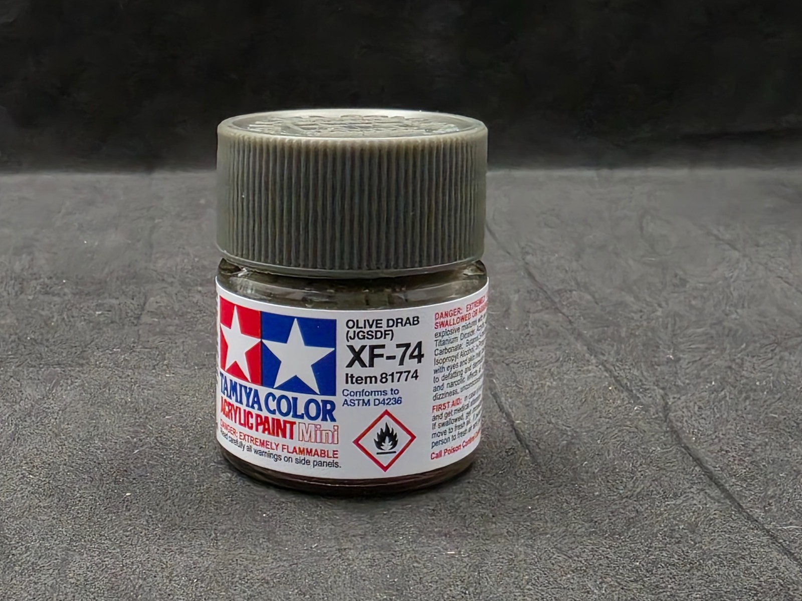 Tamiya XF-74 Flat Olive Drab/JGSDF Acrylic Paint 10ml Mini Bottle 81774