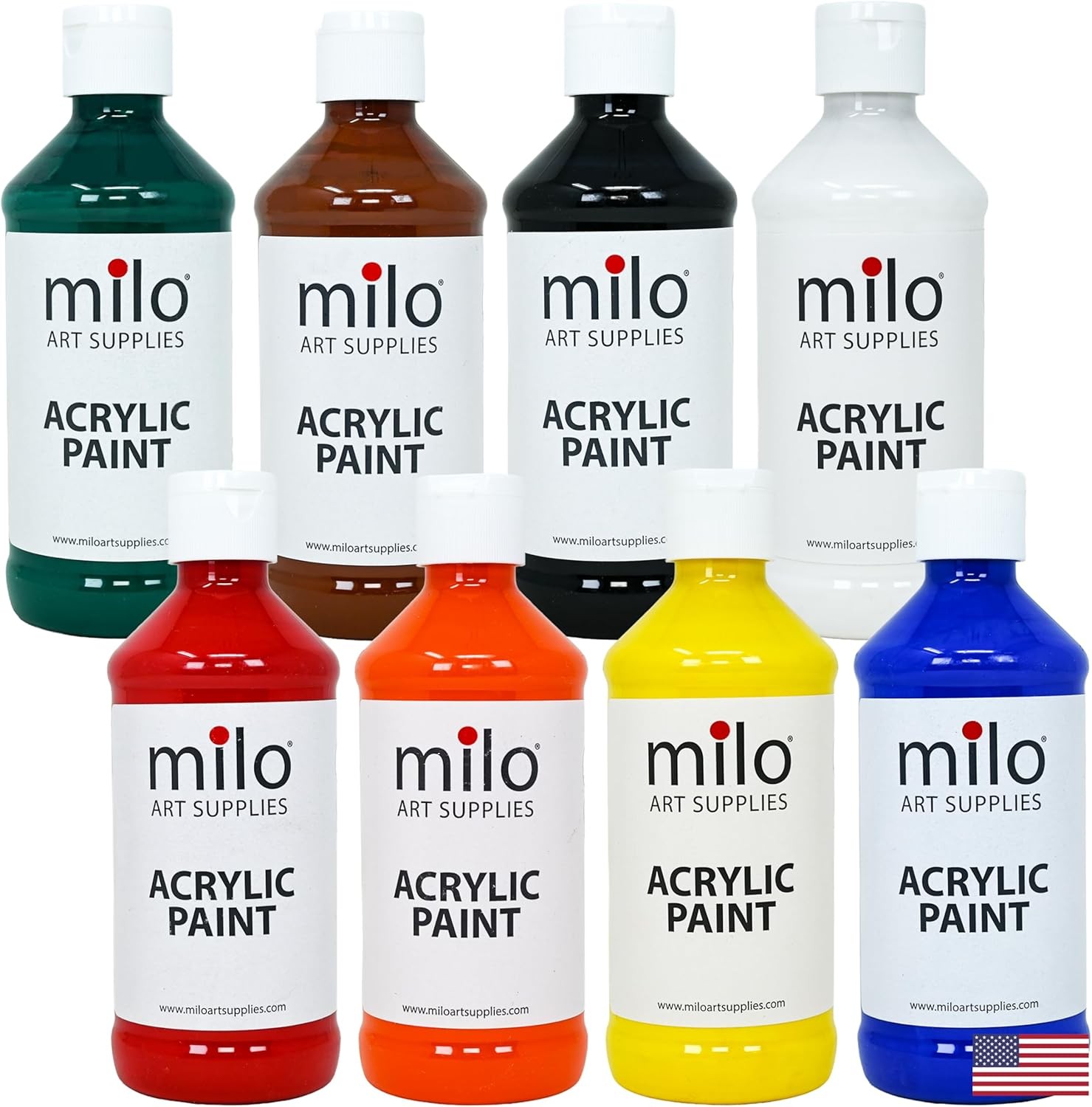 Acrylic Paint Set of 8 Colors | 8 oz Bottles | Student Primary Colors Acrylics