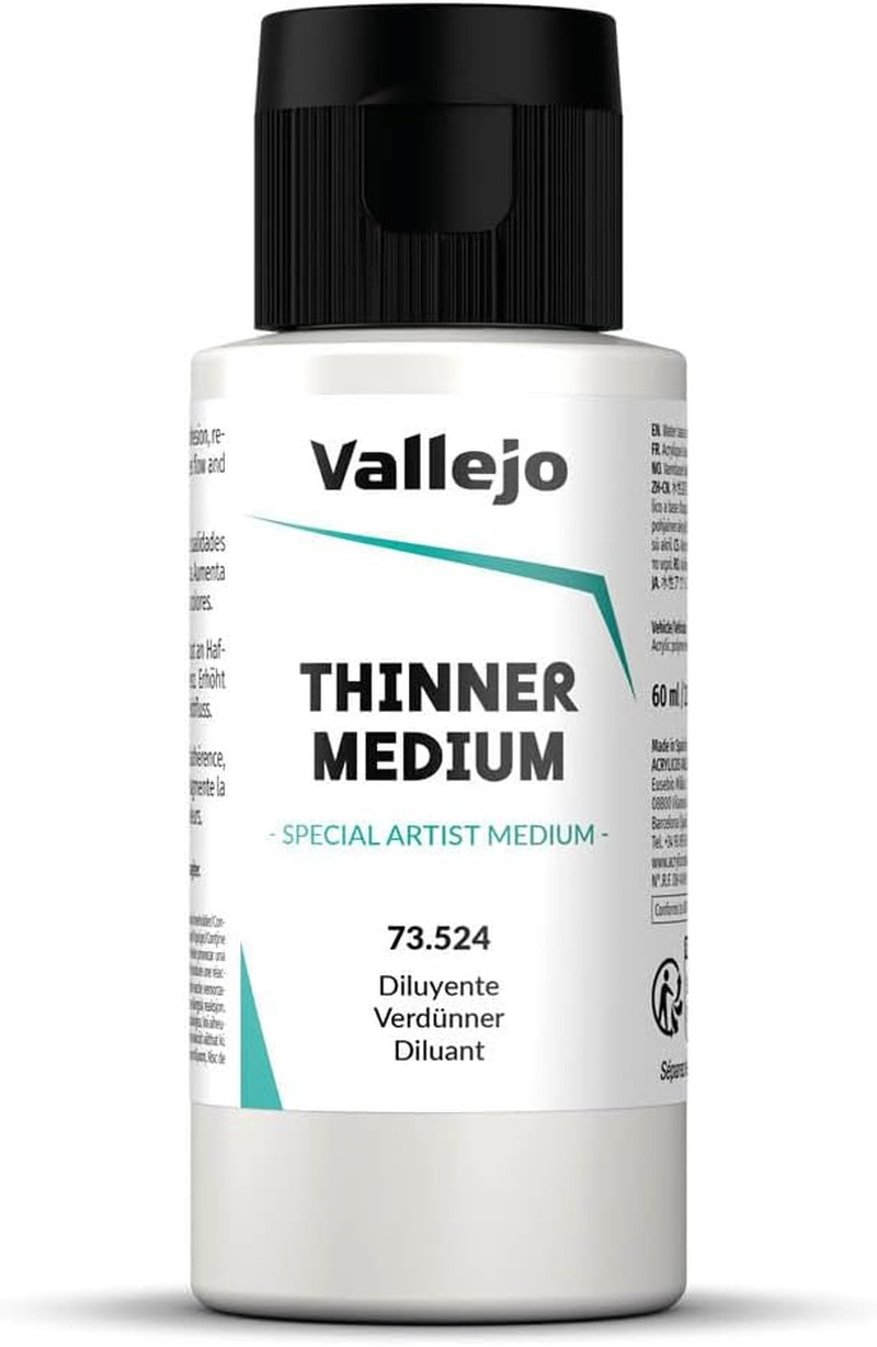 Vallejo VAL73524 Medium-Thinner 60Ml, 60 Ml (Pack of 1)
