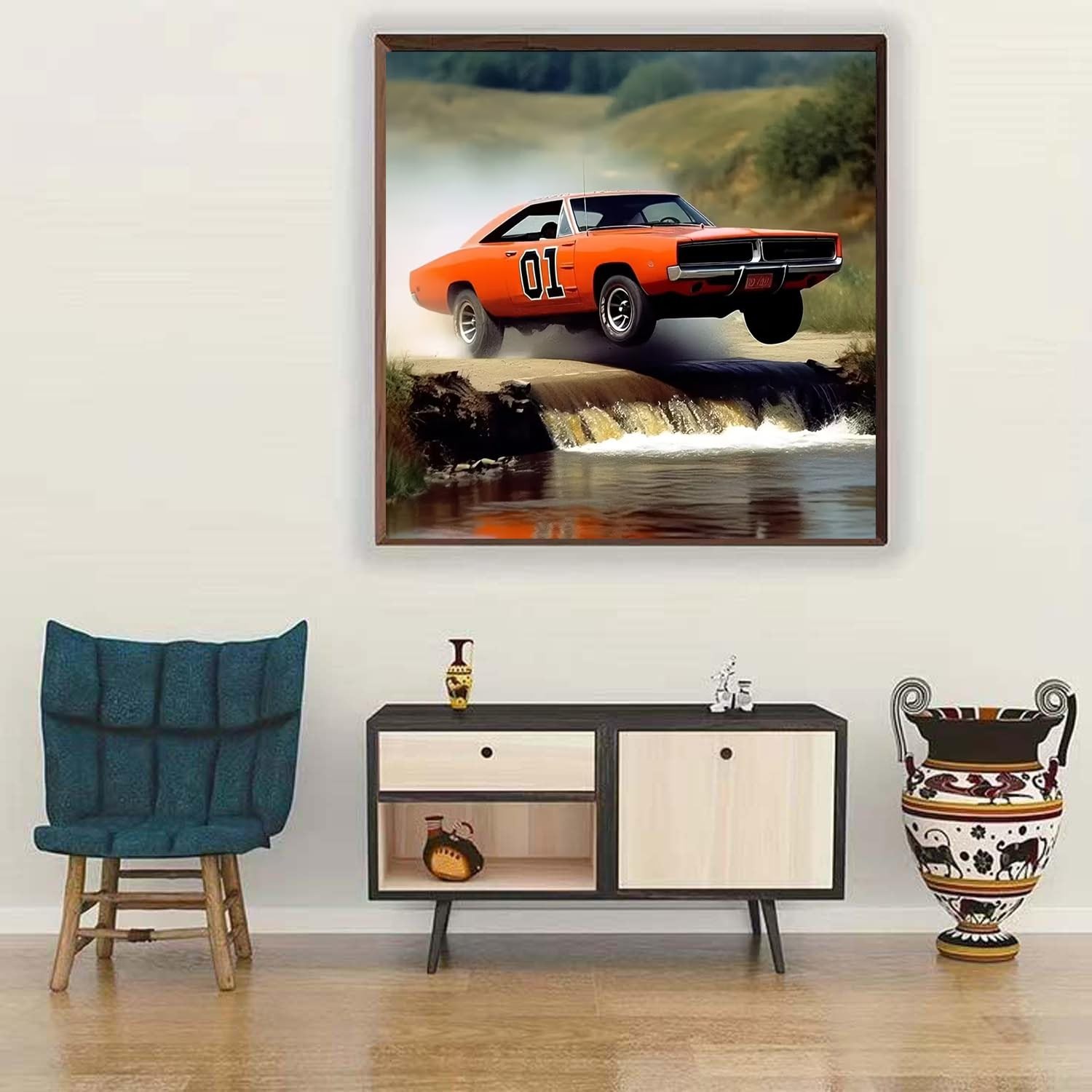 5D DIY Car Diamond Painting Kits for Adults,Vintage Racing Car Full Drill Embroi