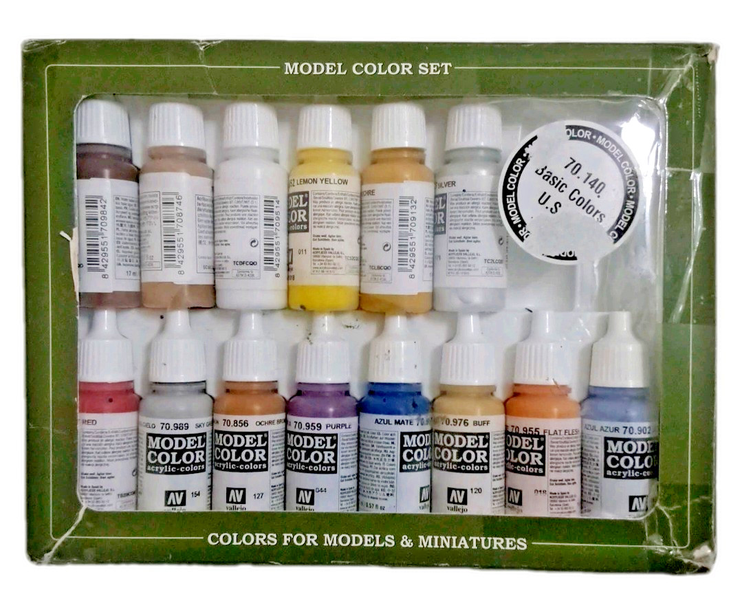 Vallejo 70140 Basic Colors USA Set of 14 (2 Missing) Acrylic Paint Open Unused