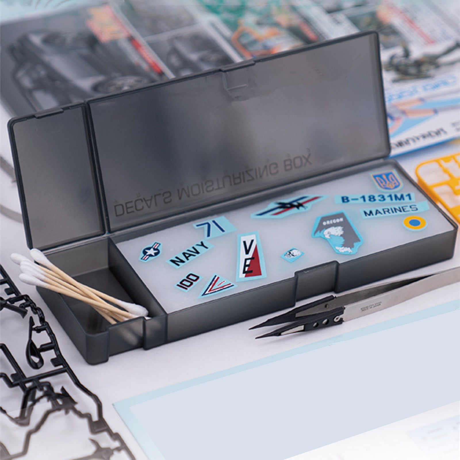 Model Making Water Decals Sticker Box Hobby Crafts Moisturizing Tool For Gundam