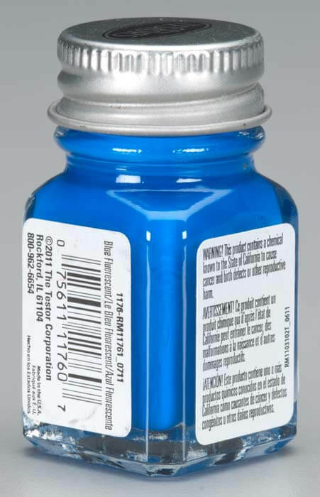 Testors 1/4 oz Fluorescent Blue Enamel Model Paint 1176
