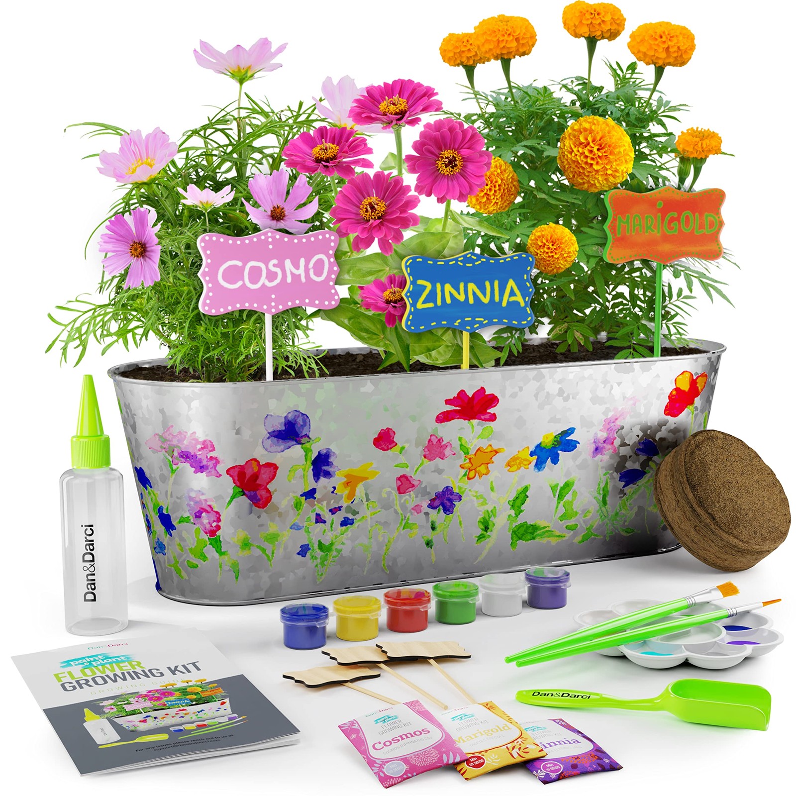Paint & Plant Flower Growing Kit for Kids – 12 x 4.5 x 4 inches, Multi-color