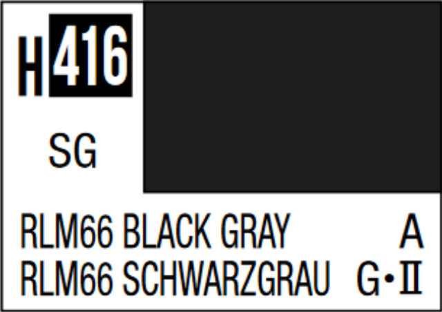 Mr. Hobby Aqueous H416 Semi-Gloss RLM66 Black Gray 10ml