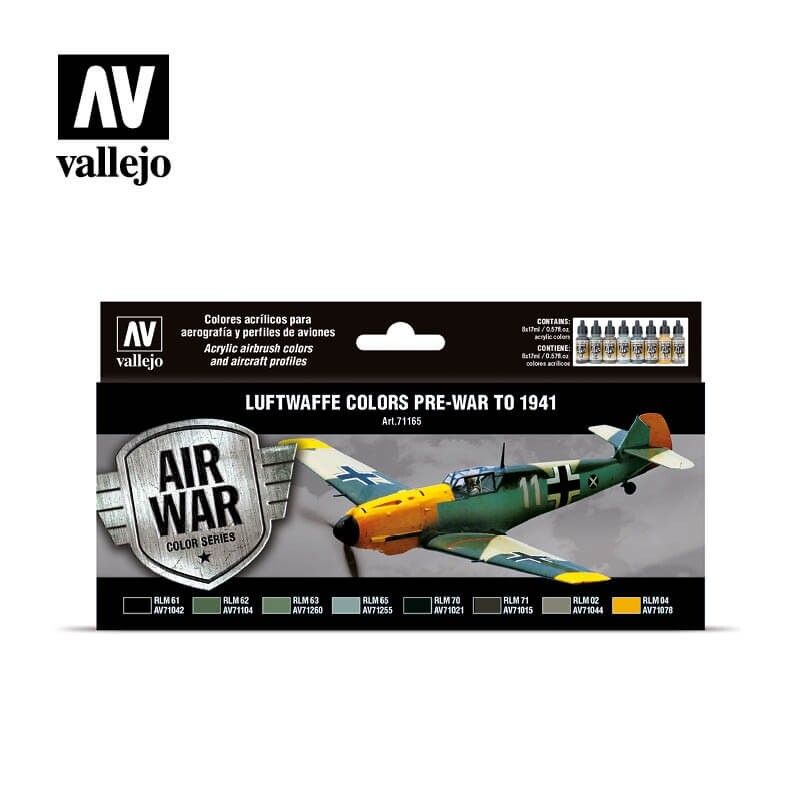 Vallejo 17ml Bottle Luftwaffe Colors Acrylic Paint Set 71.165
