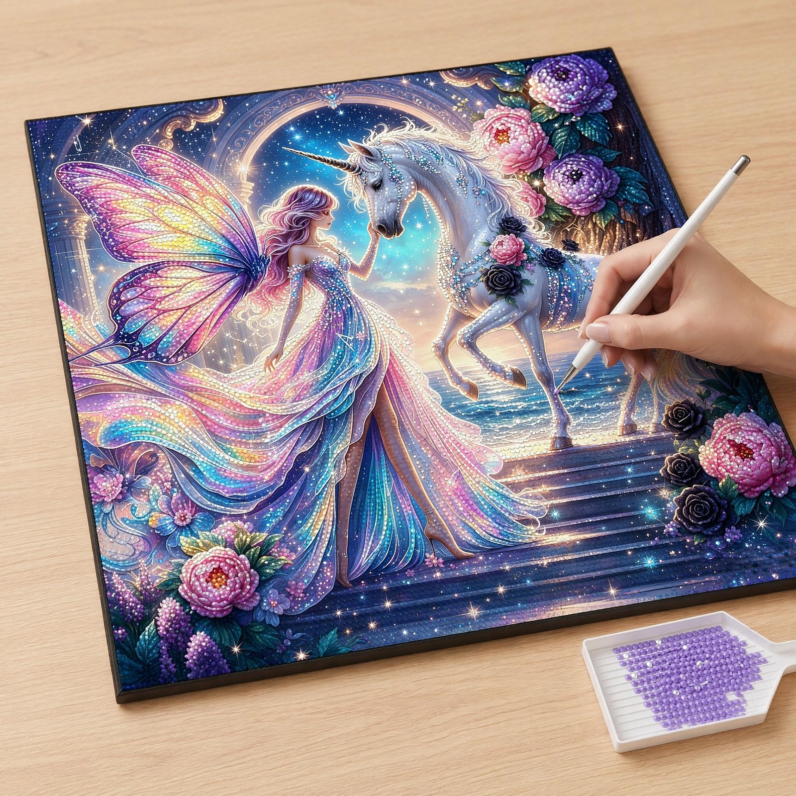 5D Diamond Painting Kits for Adults Beginners, Full Drill Round Diamond Art Kit.