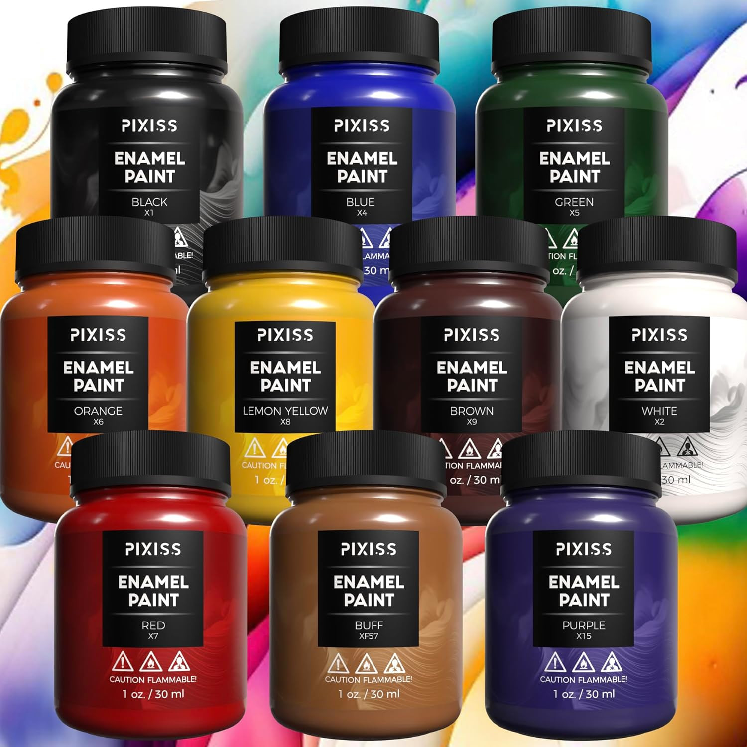 Enamel Paints Gloss Set with Model Building Kit and 6 Brushes – Complete Hobbyis