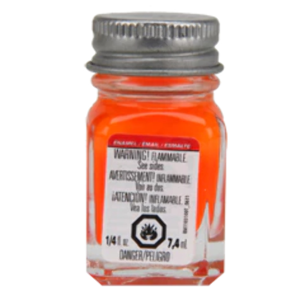 Testors 1173TT Enamel Paint 1/4oz, Orange Fluorescent