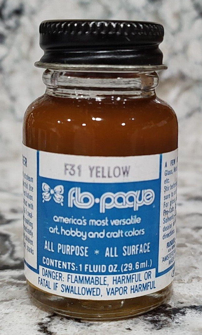 FLOQUIL FLO-PAQUE COLORS MODEL PAINT 1oz 1 OUNCE – F31 YELLOW