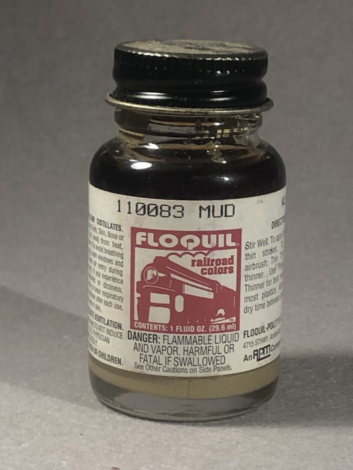 FLOQUIL RAILROAD COLORS. MUD / ENAMEL PAINT. #110083 / NOS