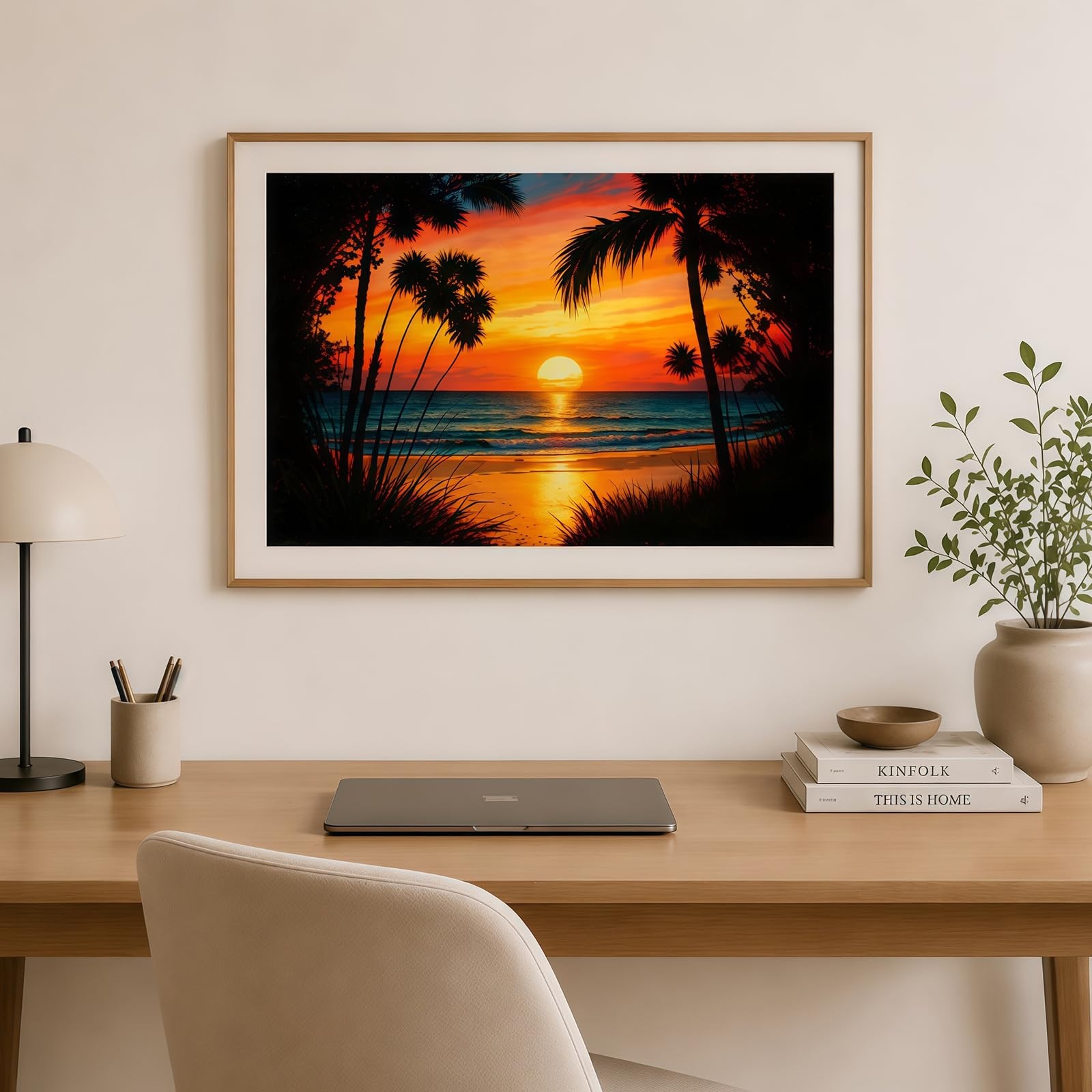Beach Diamond Art Kits for Adults, 5D Full Drill Round Diamond Painting for Be,
