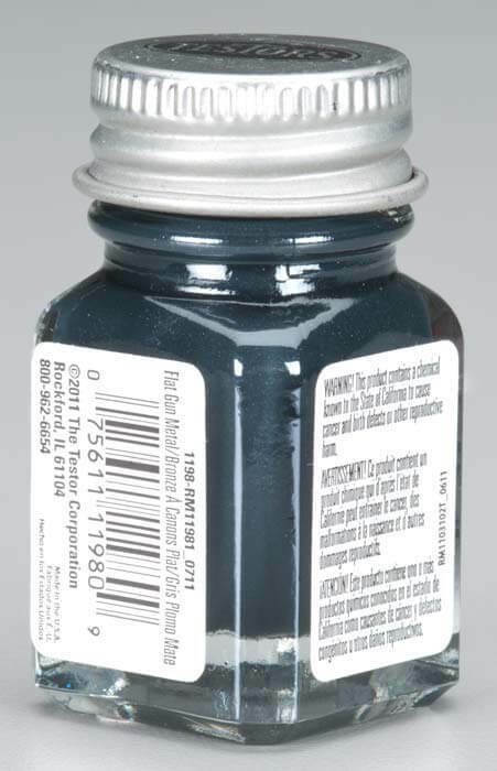 Testors 1/4 oz Flat Gunmetal Enamel Model Paint 1198TT