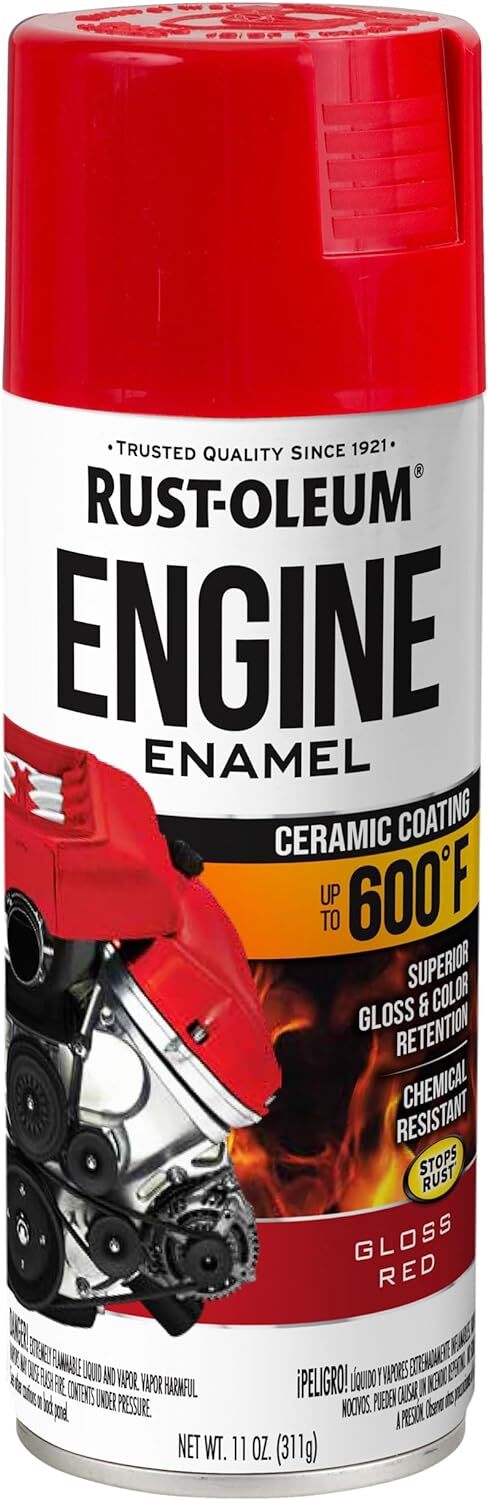 Rust-Oleum 363569 Engine Enamel Spray Paint, 11 Ounce (Pack of 1), Gloss Red