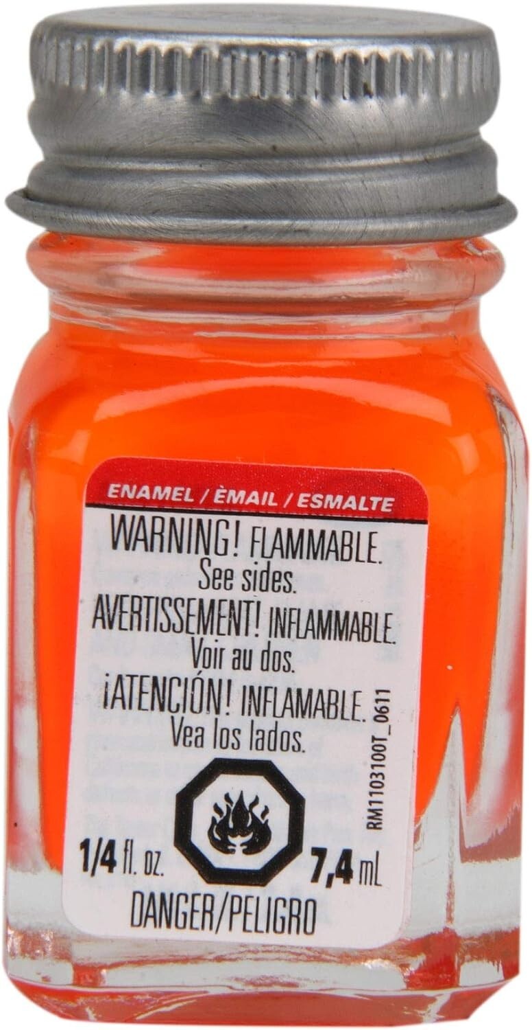 Testors Model Paint #1173 Orange Fluorescent .25 Ounces Free Shipping
