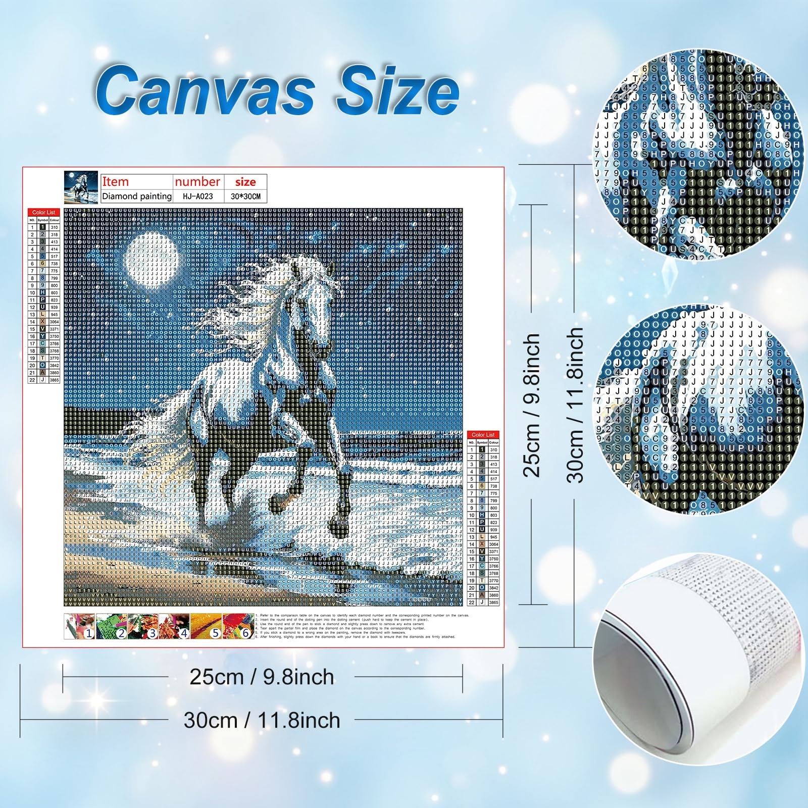 Diamond Painting Kits for Adults Moonlit Beach Horse, 5D Full Drill Diamond Art