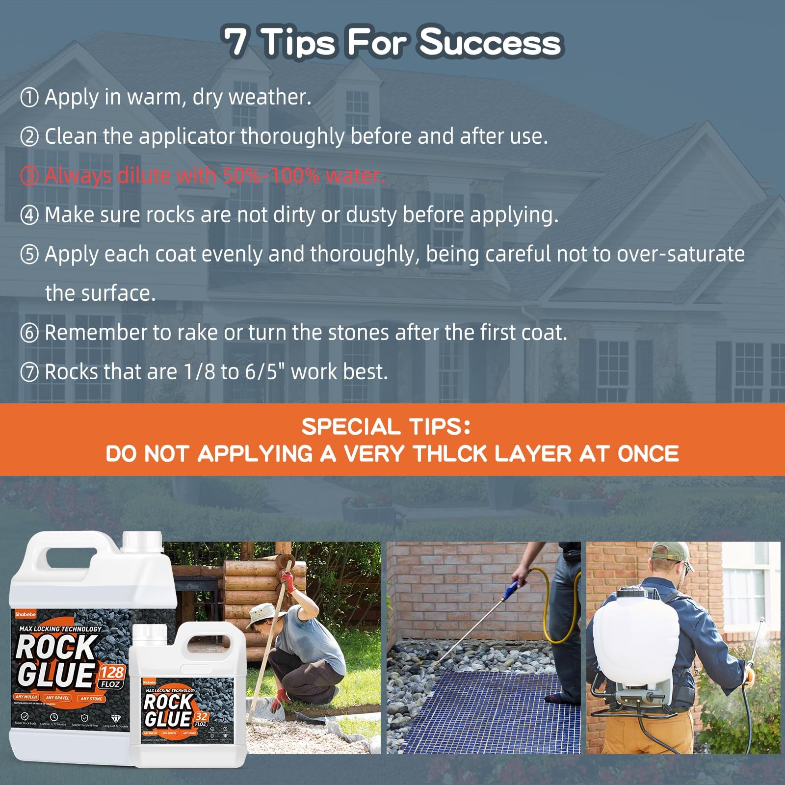 Rock Glue,32OZ 99% Stronger Bond Gravel Binder for Pea Gravel, Pebble&StoneSt…