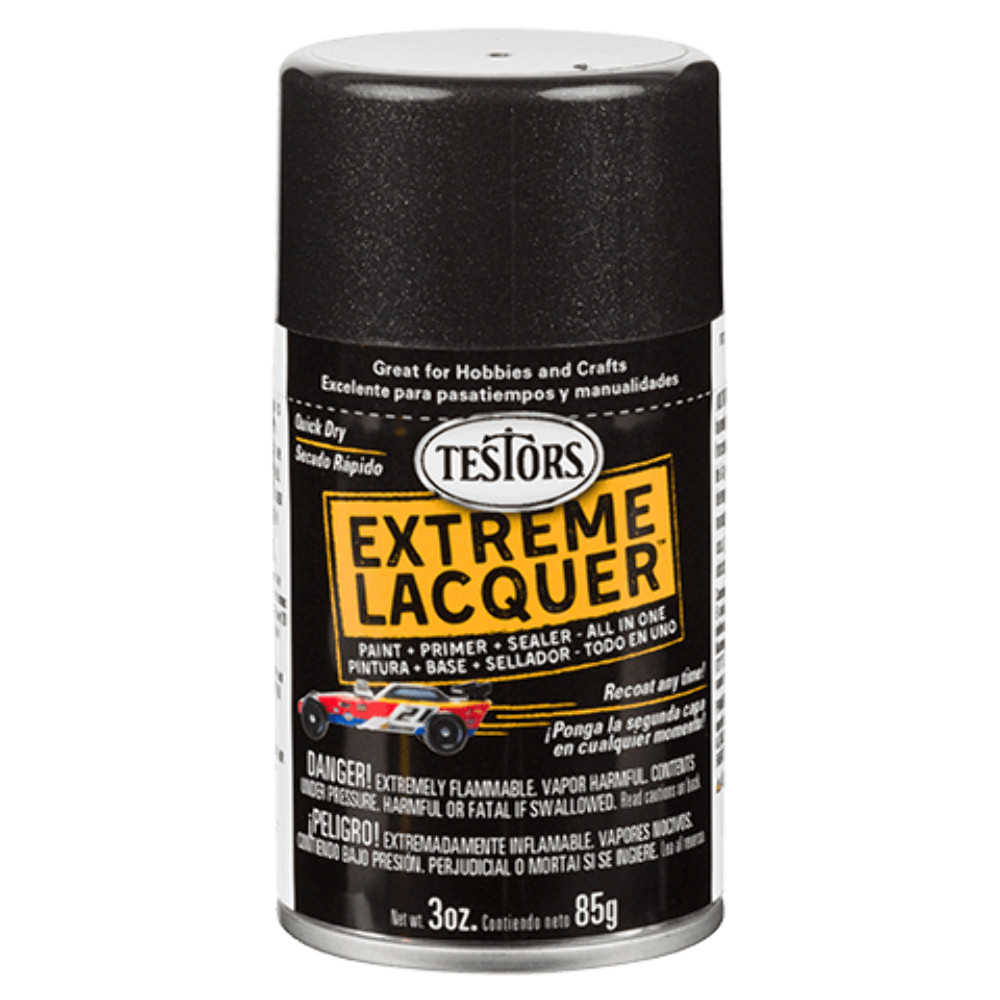 Testors 1832MT One Coat Lacquer Spray Blazing Black, 3oz.