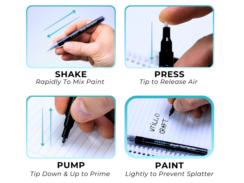 White Paint Pen (8-Pack) Extra Fine White Paint Markers for Metal, Fabric, Wood,