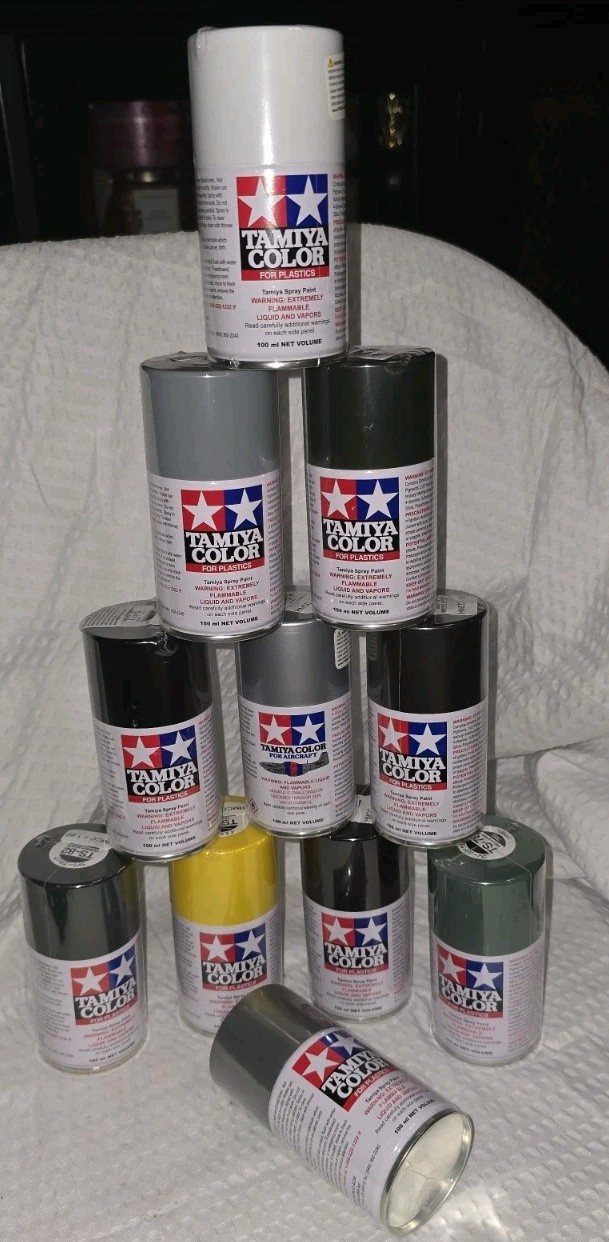 11 New Tamiya Color For Plastics Spray Paint Matt Black Gun Metal Yellow & More