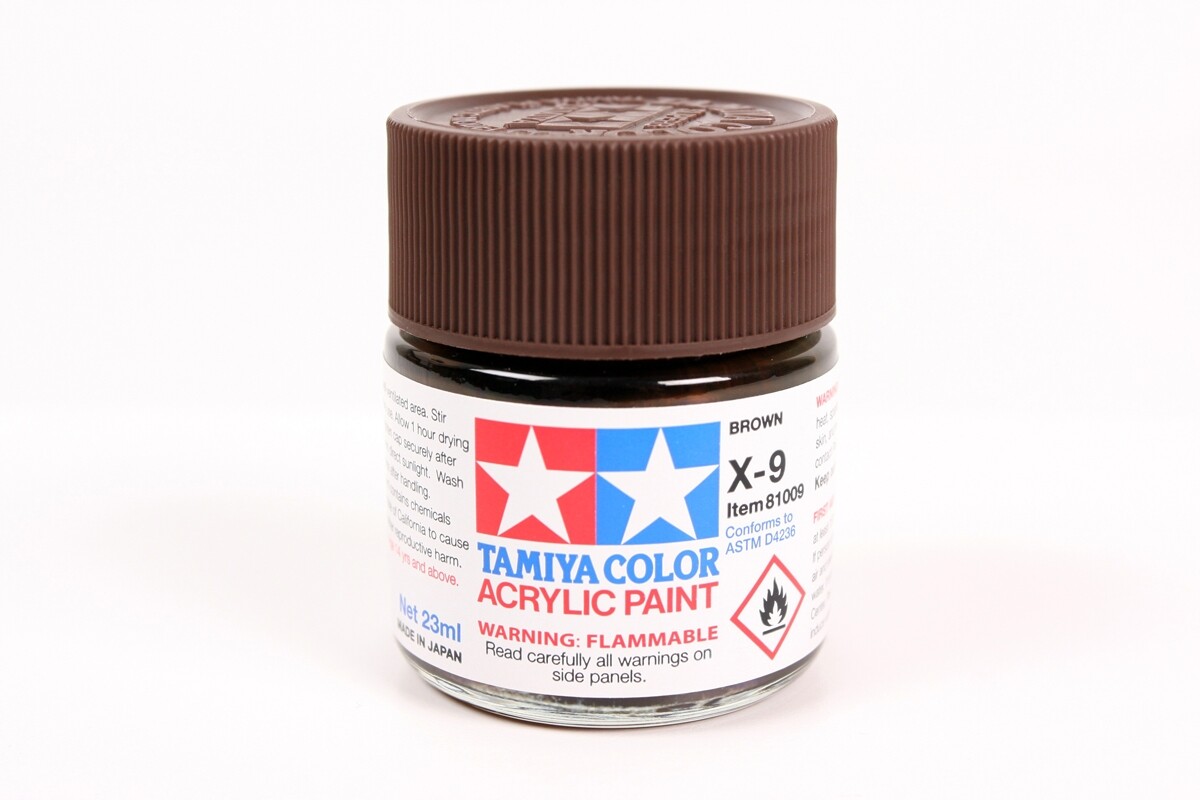 Tamiya 81009 X-9 Brown Acrylic Paint 23ml Large Bottle – US