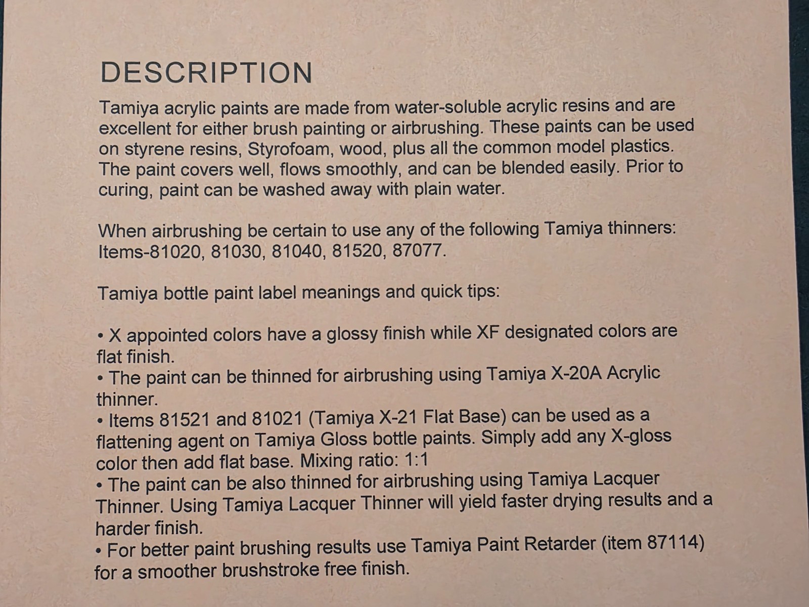 Tamiya XF-15 Flat Flesh Acrylic Paint 10ml Mini Bottle 81715