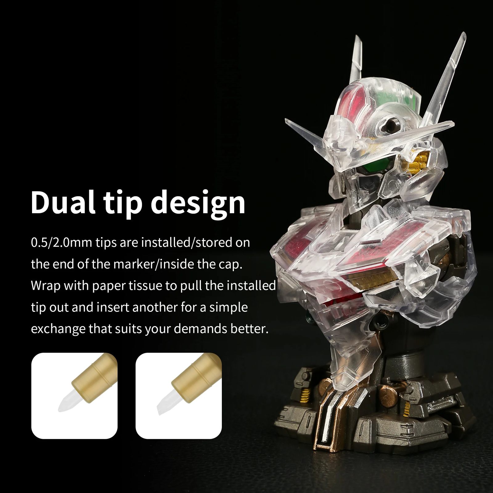 DSPIAE 12-Color Metallic Markers Pen Mecha Model Action Figure Coloring DIY Pen