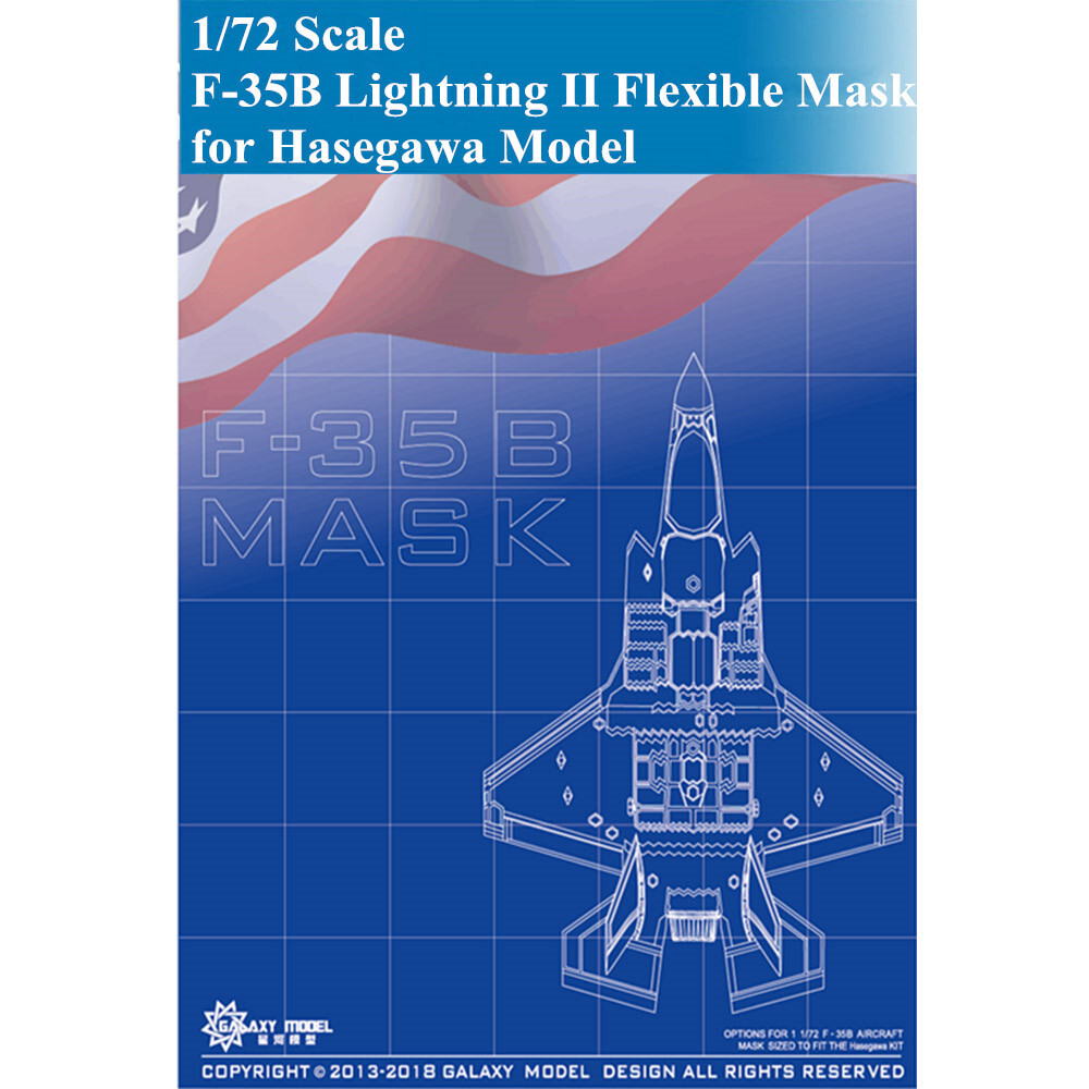 Galaxy D72001 1/72 F-35B Lightning II Die-Cut Flexible Mask for Hasegawa 01576