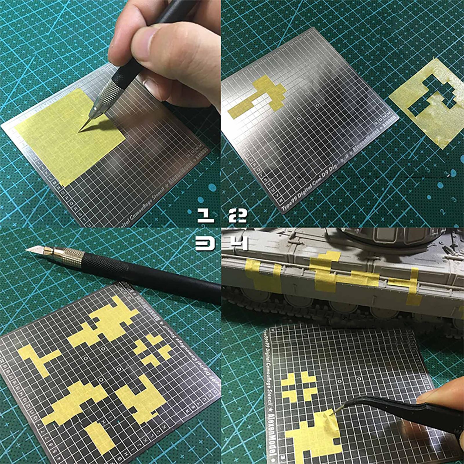 1Pc Camouflage Mark Cut Mat For 1/35 Military Tank Model For Gundam 1/100 Model