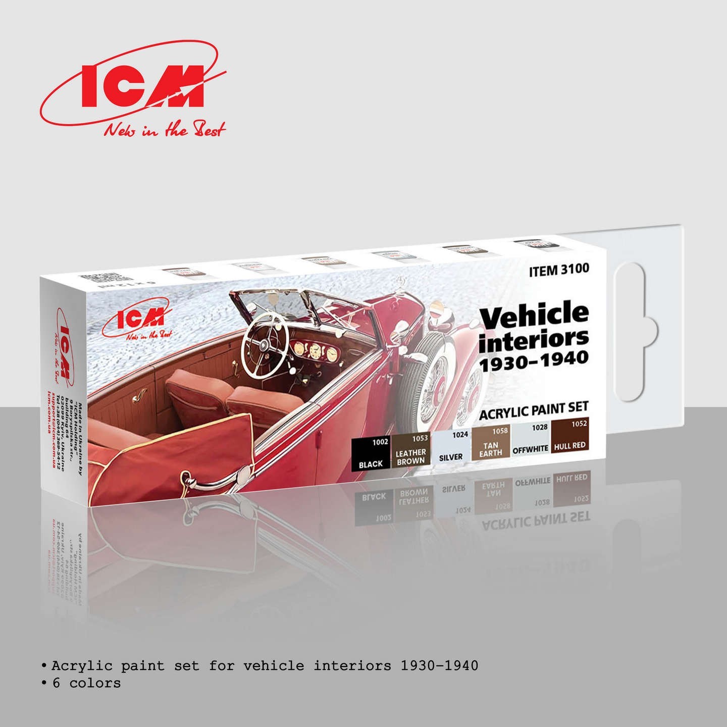 ICM 3100 – Acrylic paint set for Vehicle interiors 1930-1940