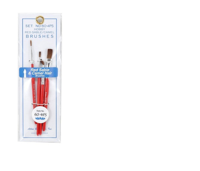 ATLAS SHORT HANDLE RED SABLE CAMEL BRUSHES PAINT BRUSH HOBBY CRAFT ACCESSORY 604
