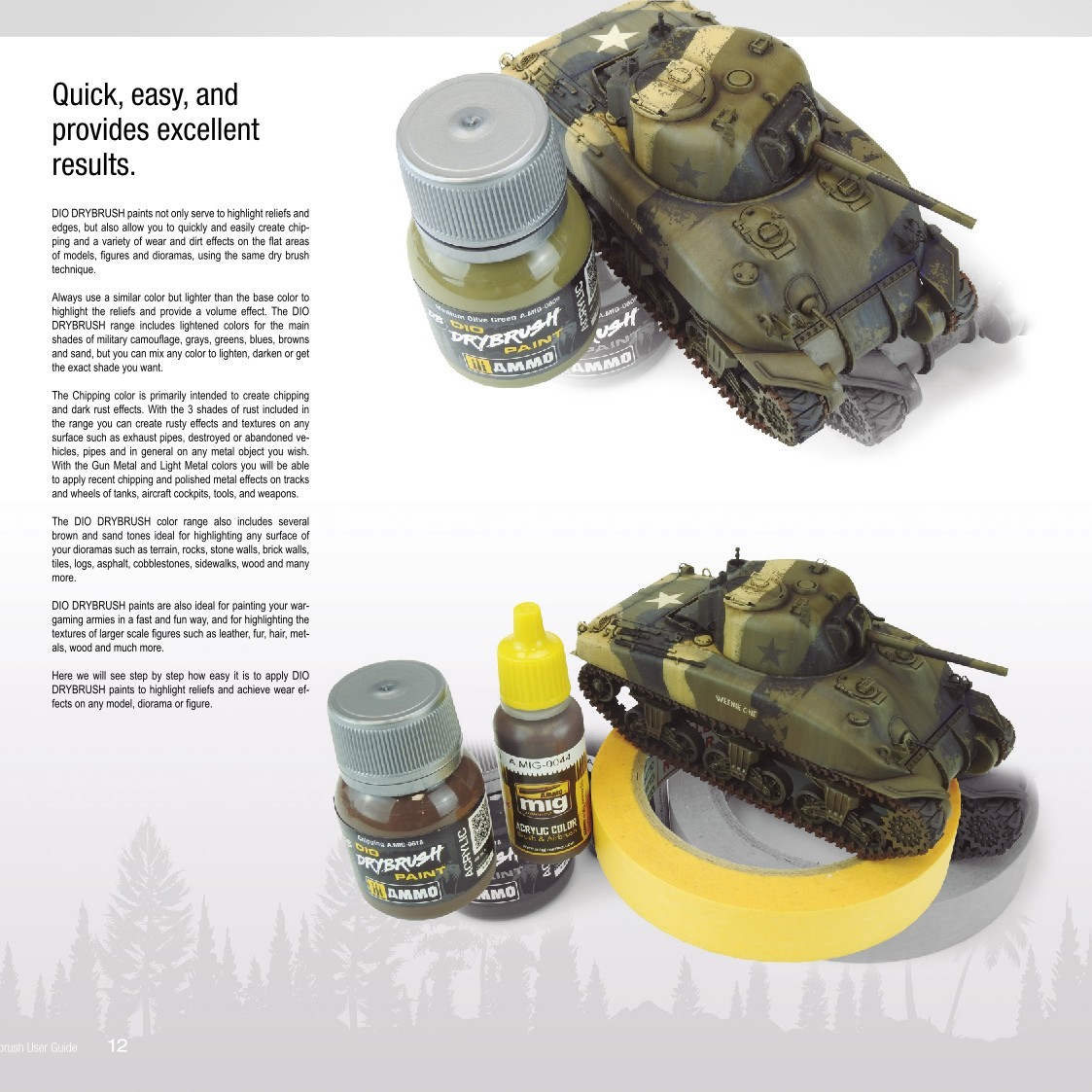 AMMO by Mig: DIO Acrylic Drybrush Sets – 4×40ml Dry Brush Set