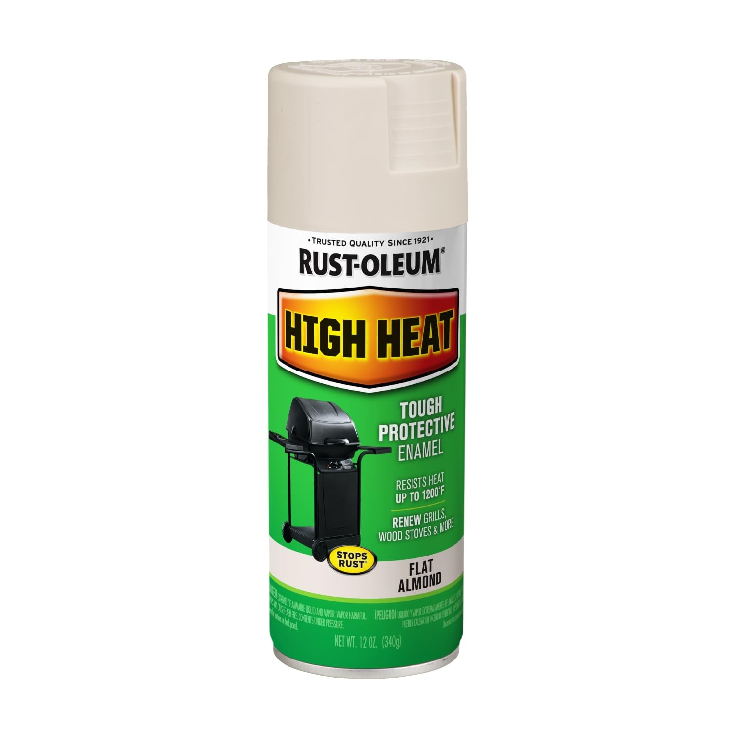 Rust-Oleum 7750830 High Heat Enamel Spray Paint, 1 Count (Pack of 1), Almond