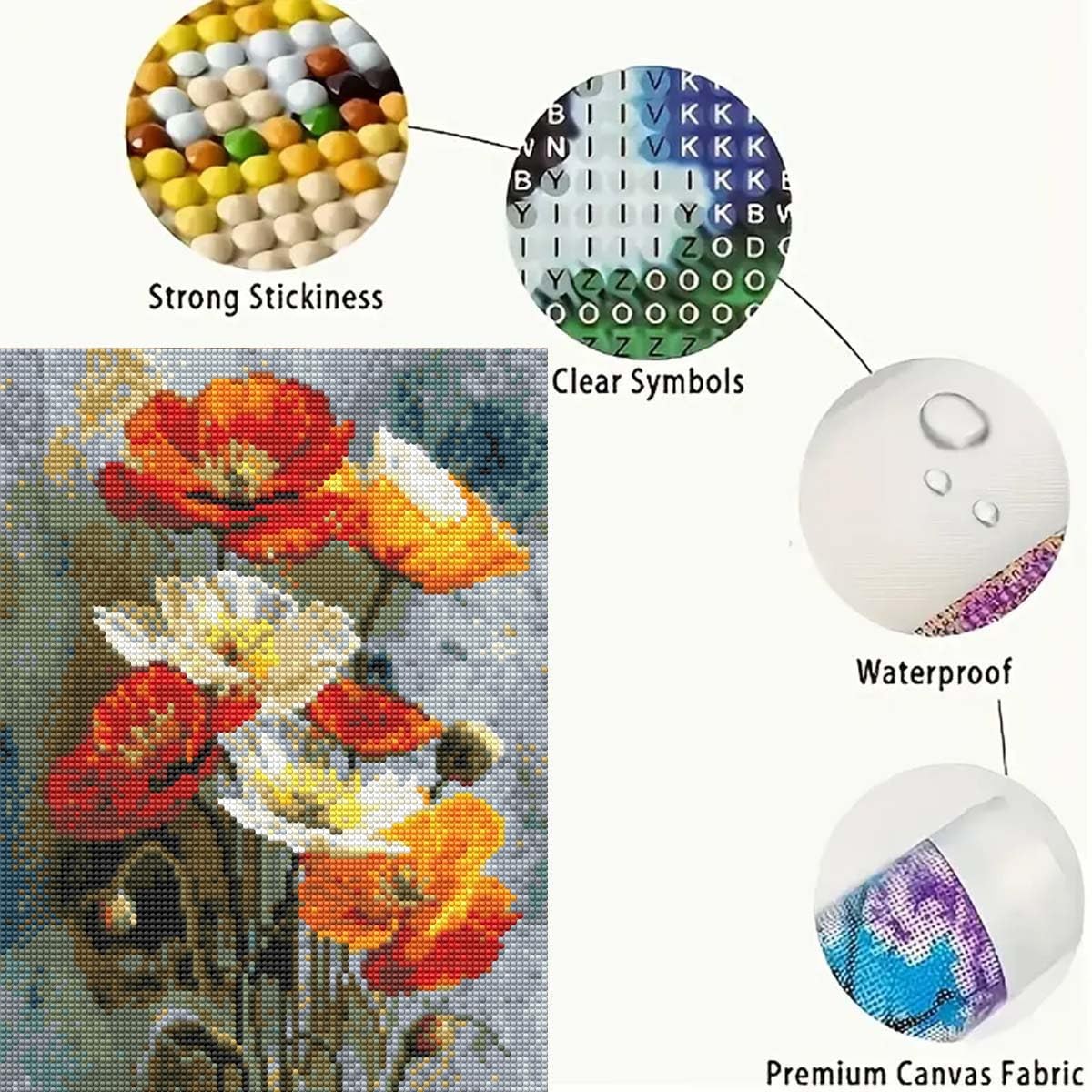 Diamond Art Painting Kits for Adults Beginners, DIY Diamond Painting Kits for Fl