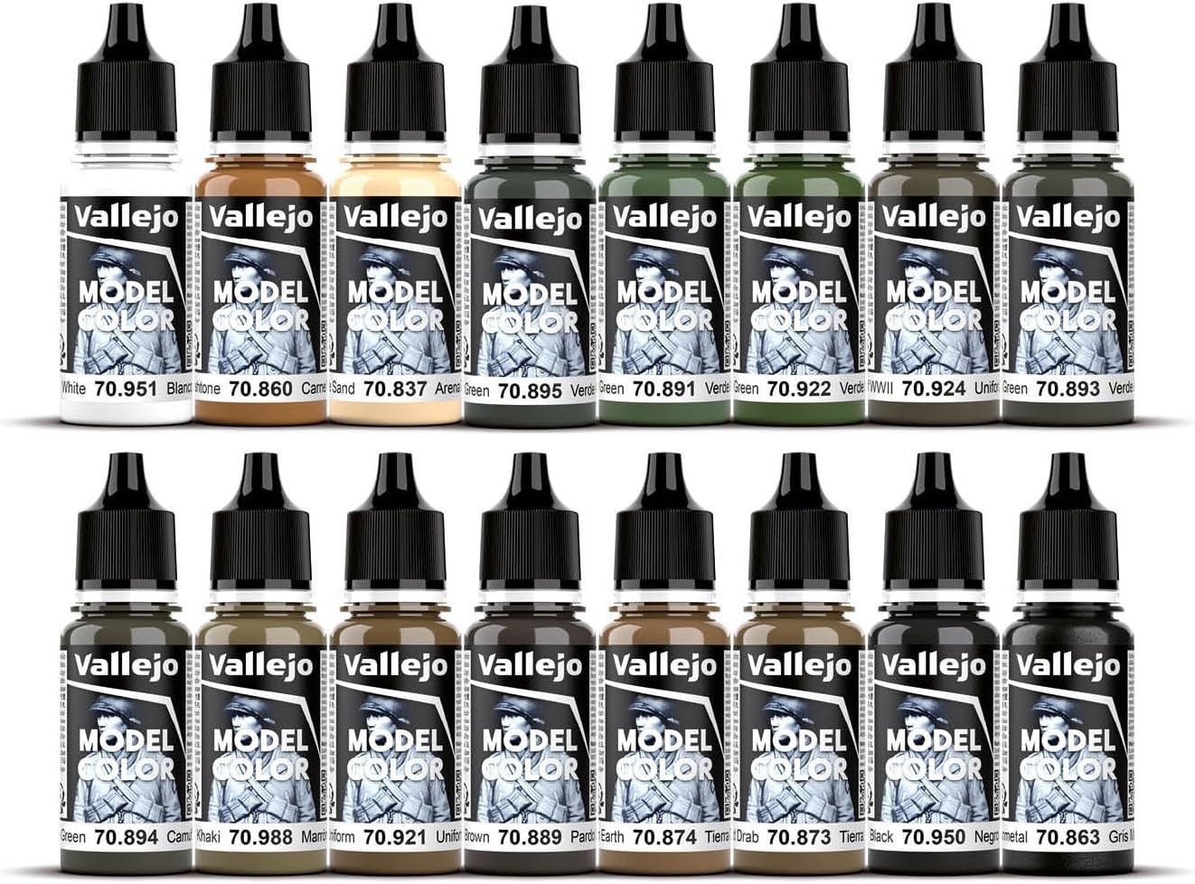 Multicolor Acrylic Paint Set for WWII Model Kits, Perfect for Realistic Finishes